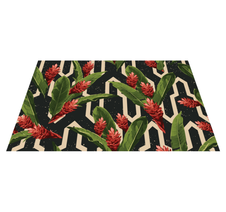 tapis vinyle retro Feuilles tropicales vintage - TenStickers