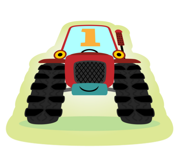 Tapis vinyle pour enfants illustration de tracteur - TenStickers