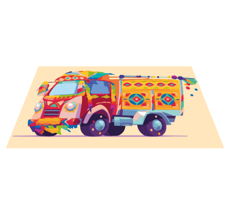 Tapis vinyle pour enfants Camion de carnaval - TenStickers