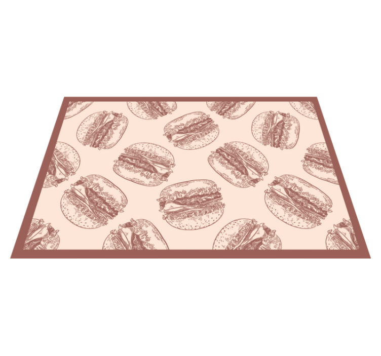 Tapis vinyle animal illustrations de hamburger - TenStickers