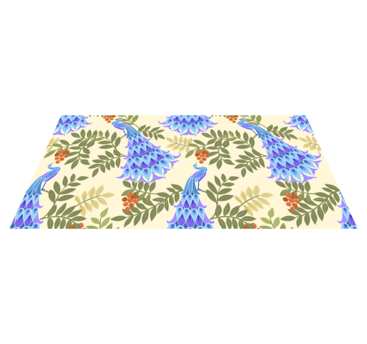 Tapis vinyle fleurs et plantes thème floral paon - TenStickers