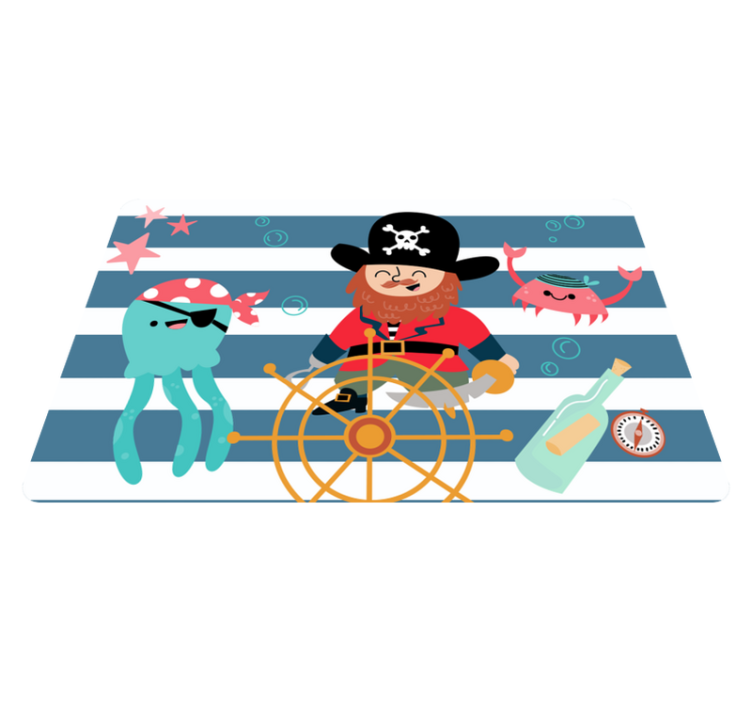 Tapis vinyle pour enfants éléments de pirates - TenStickers