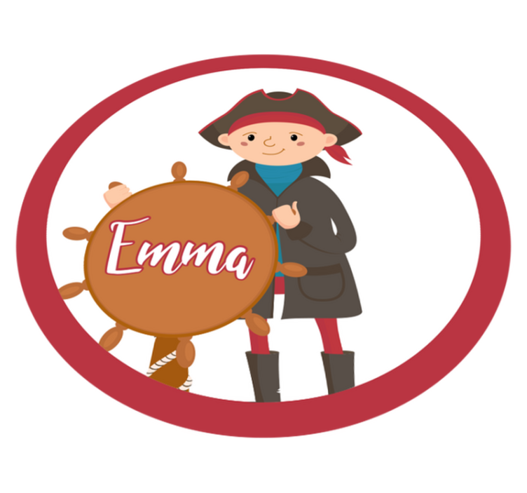 Tapis vinyle avec nom Pirate personnalisé sur bateau - TenStickers