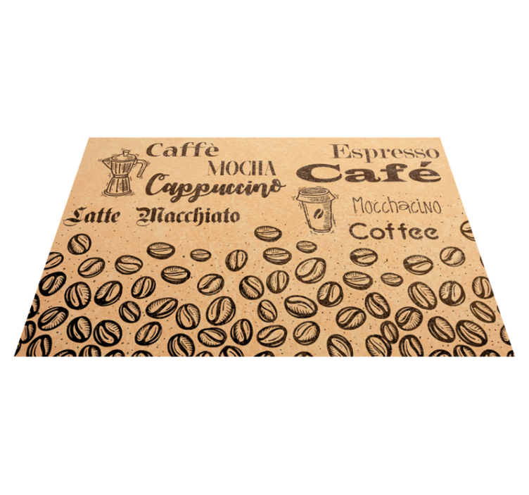 Tapis vinyle citation Types de café italien - TenStickers