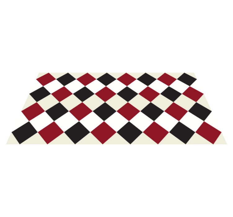 Tapis vinyle cuisine carreaux Losange rouge et noir - TenStickers