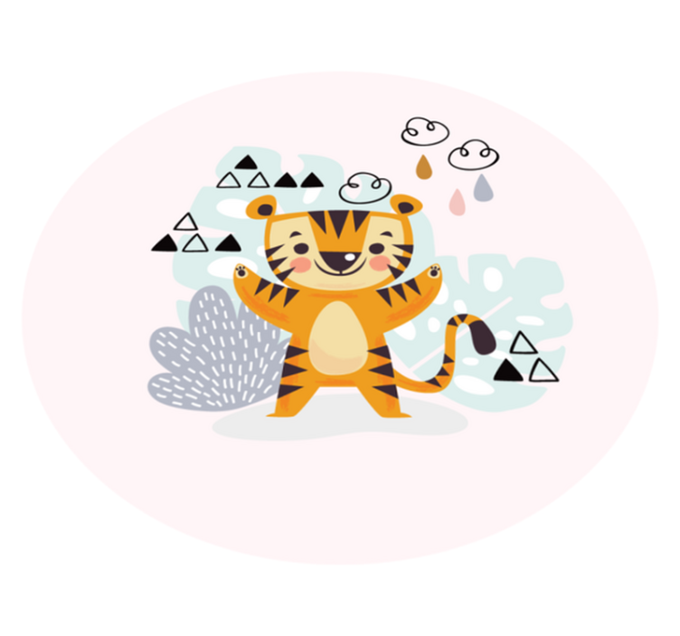 Tapis vinyle pour enfants Dessin d'un tigre - TenStickers
