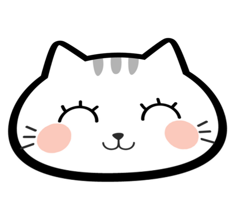 Tapis vinyle pour enfants Visage de chat heureux - TenStickers