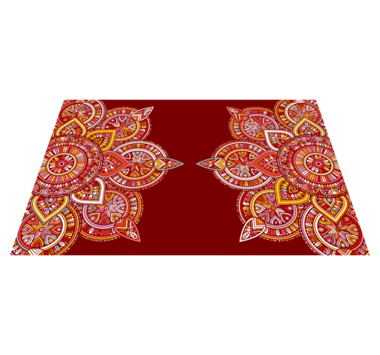Tapis vinyle ethnique Mandala rouge ethnique - TenStickers