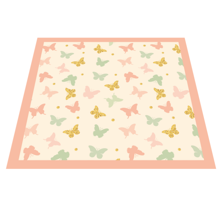 Tapis vinyle chambre bébé pastels papillon - TenStickers