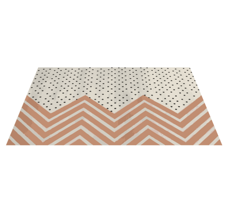 Tapis vinyle geometrique Pois et zigzags - TenStickers