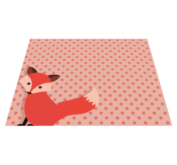 Tapis vinyle animal Renard à pois - TenStickers