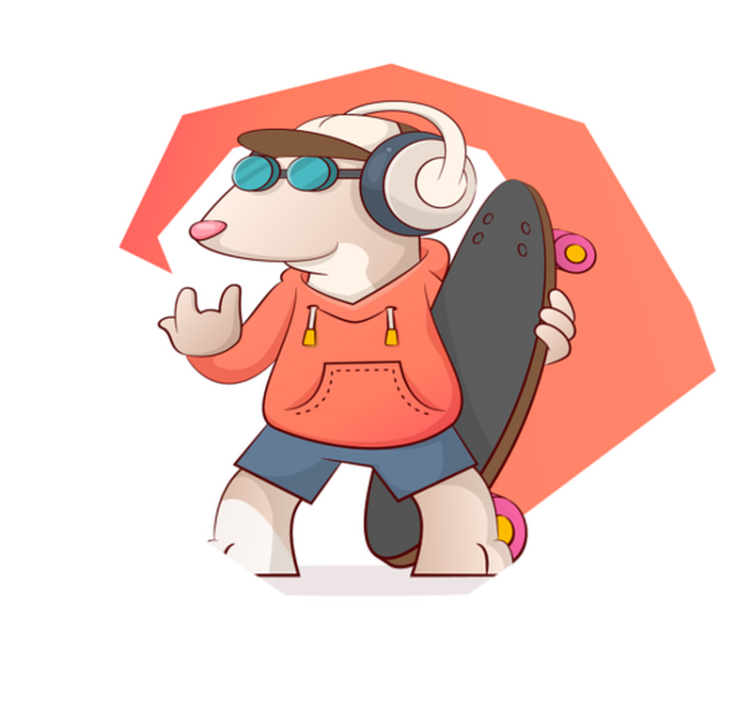 Tapis vinyle autres tapis illustration de souris patineuse - TenStickers