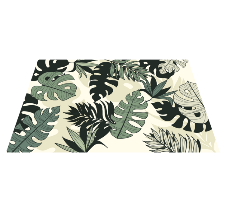 Tapis vinyle fleurs et plantes motifs de feuillage tropical - TenStickers