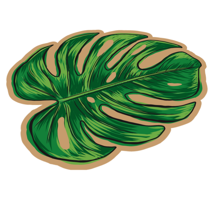 tapis vinyle salon Forme de congé de monstera - TenStickers