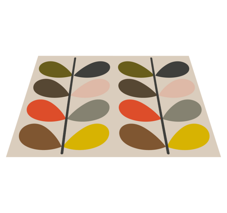 Tapis vinyle moderne feuilles - TenStickers