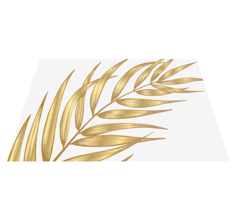 tapis vinyle salon Feuille de palmier d'or - TenStickers