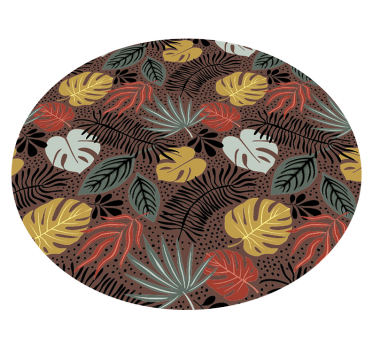 tapis vinyle salon Collage de feuilles - TenStickers