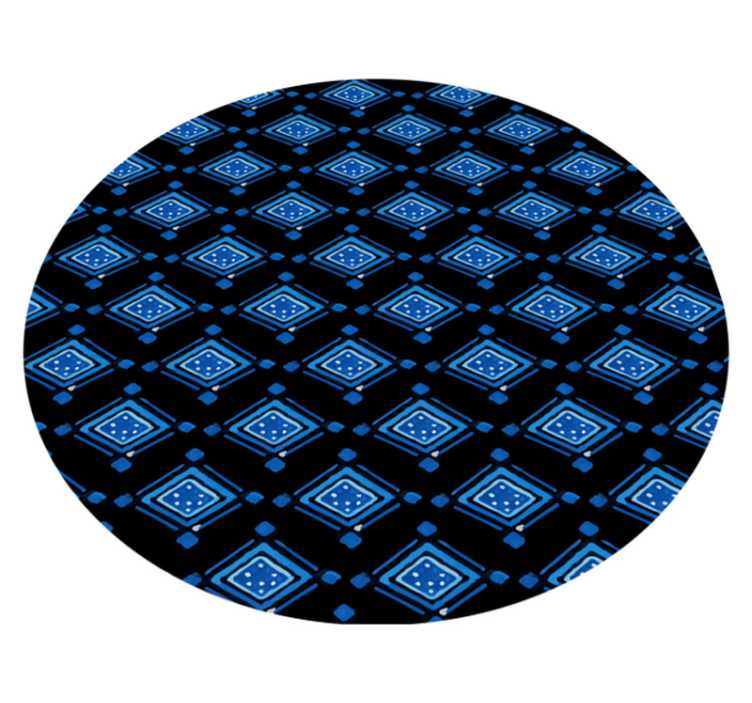 tapis vinyle salon Nordique noir et bleu - TenStickers