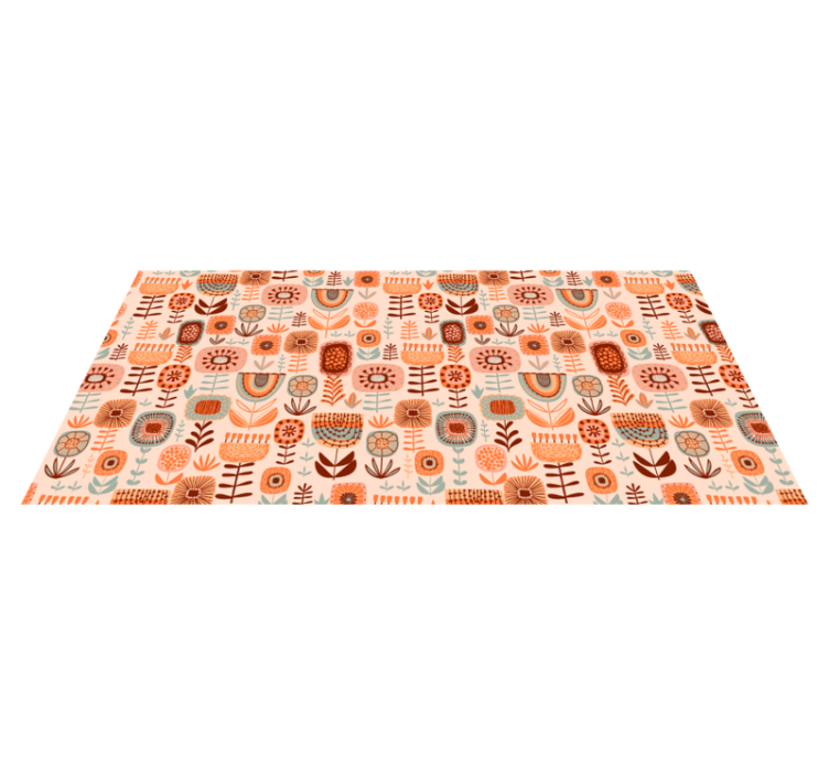 Tapis vinyle fleurs et plantes motifs floraux naturels - TenStickers