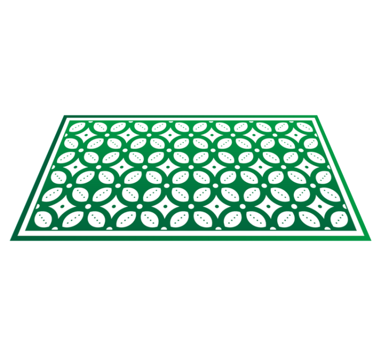Tapis vinyle cuisine motif de feuille géométrique - TenStickers