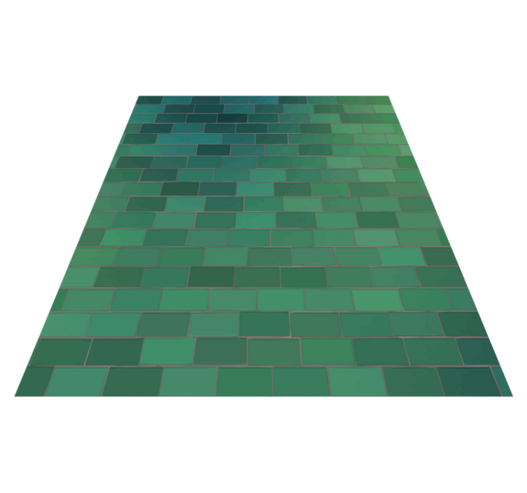 Tapis vinyle carreaux de ciment design vert texturé - TenStickers