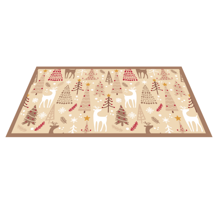 Tapis vinyle nordique scène de forêt festive - TenStickers