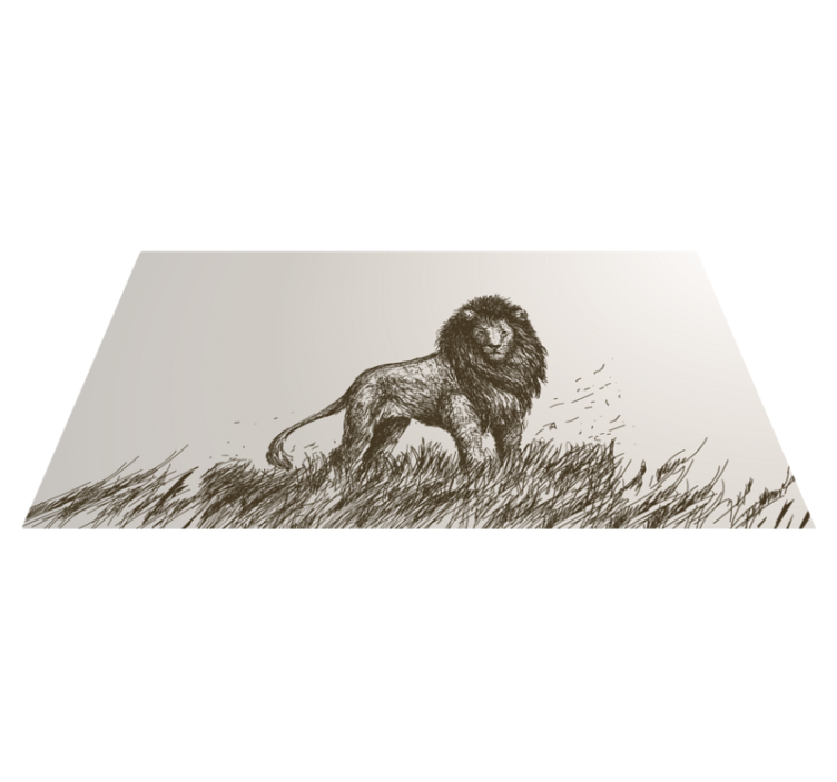 Tapis vinyle animal Lion réaliste - TenStickers