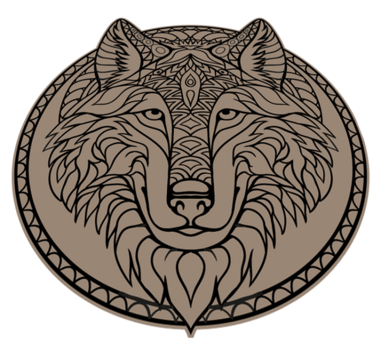 Tapis vinyle animal motif de loup brun - TenStickers