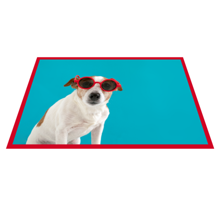 Tapis vinyle animal Lunettes de soleil chien - TenStickers
