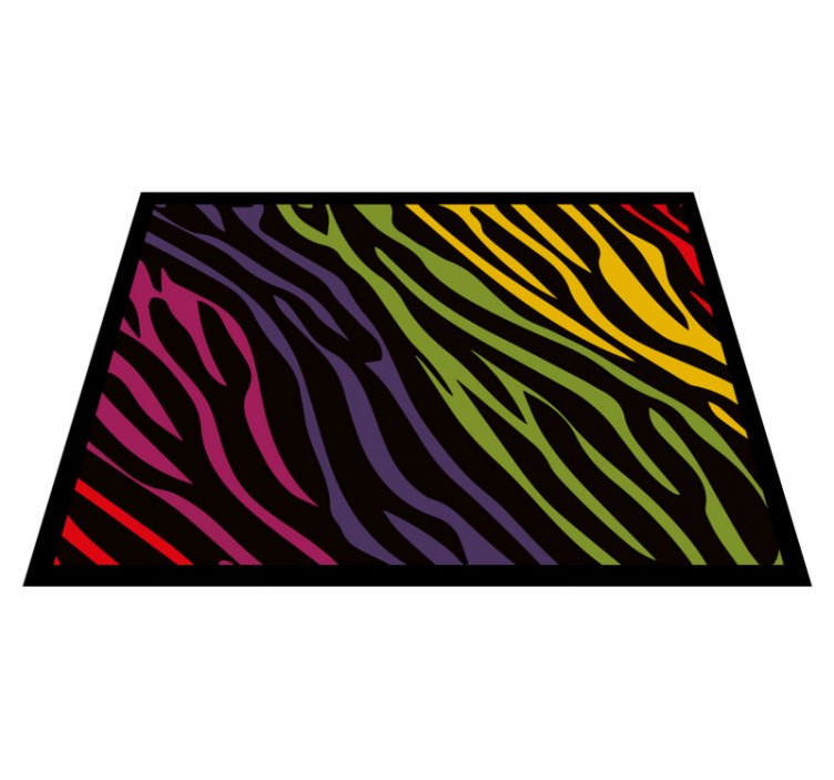 Tapis vinyle animal rayures zébrées vibrantes - TenStickers