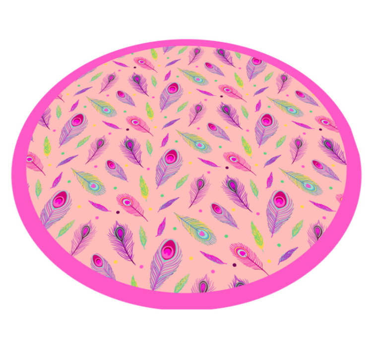 Tapis vinyle nature motif de plumes colorées - TenStickers