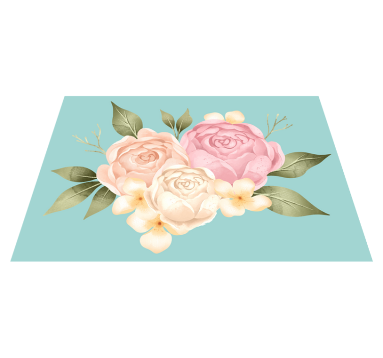 Tapis vinyle fleurs et plantes composition botanique - TenStickers
