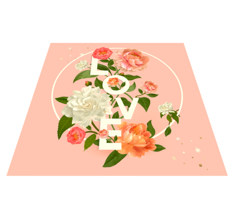 Tapis vinyle citation Texte d'amour de pivoine - TenStickers