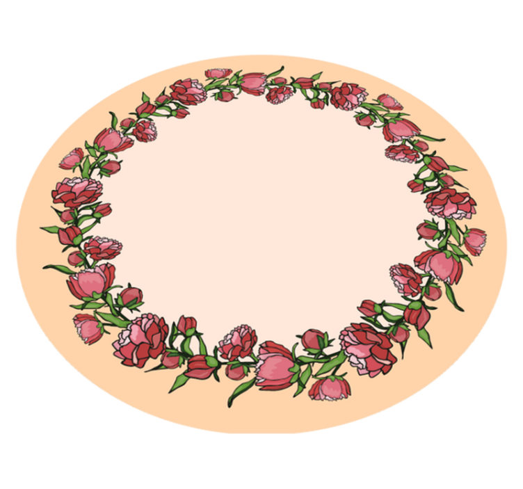 Tapis vinyle fleurs et plantes accent circulaire floral - TenStickers
