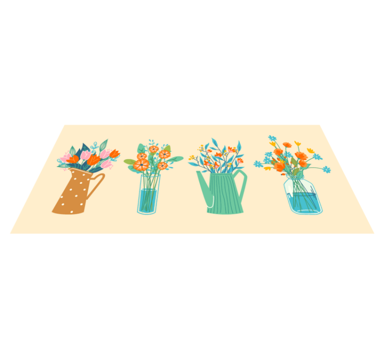 Tapis vinyle fleurs et plantes affichage floral - TenStickers