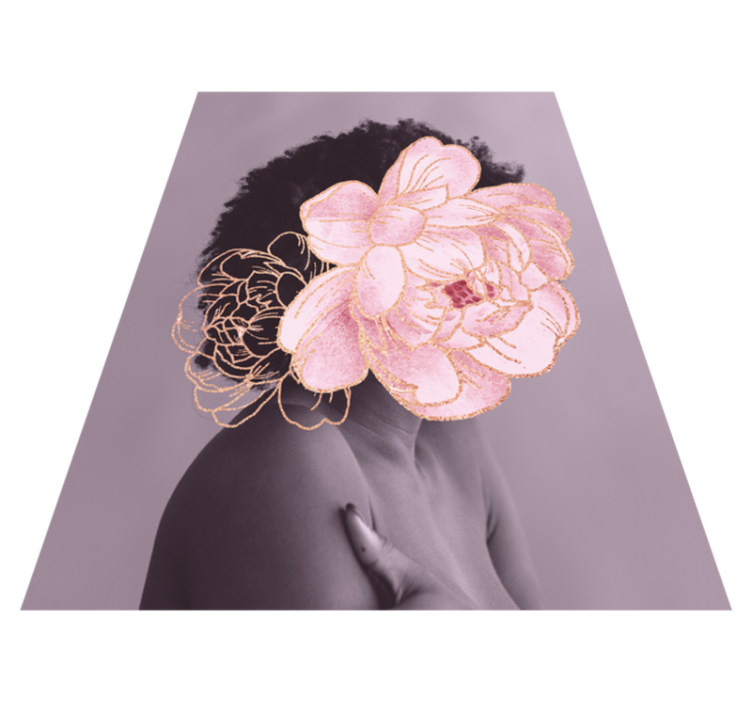 Tapis vinyle salon silhouette botanique gracieuse - TenStickers