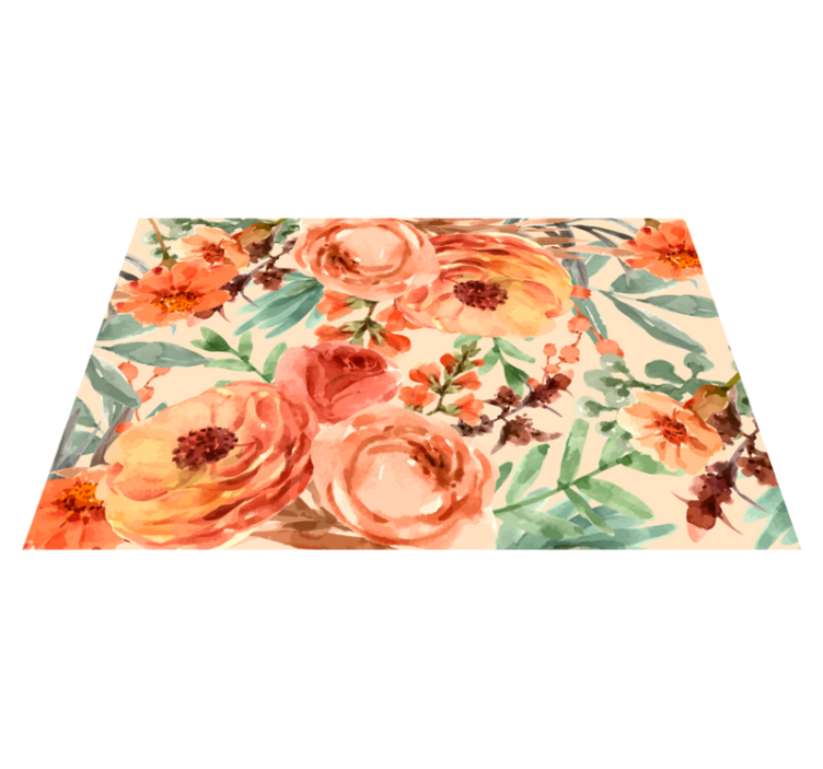 Tapis vinyle fleurs et plantes nature vibrante et vitrine - TenStickers