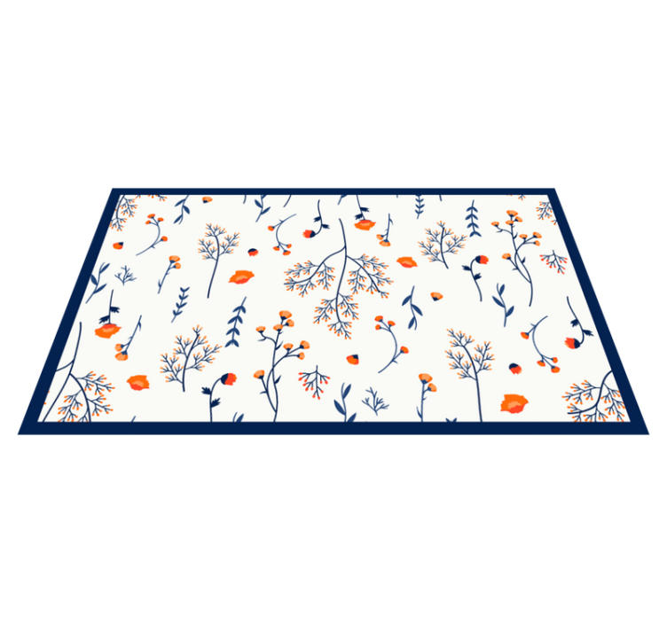 Tapis vinyle fleurs et plantes motif de branches florales - TenStickers