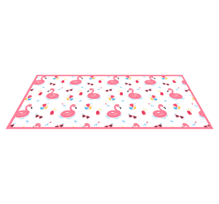 tapis vinyle cuisine vinylee de flamant rose cool - TenStickers