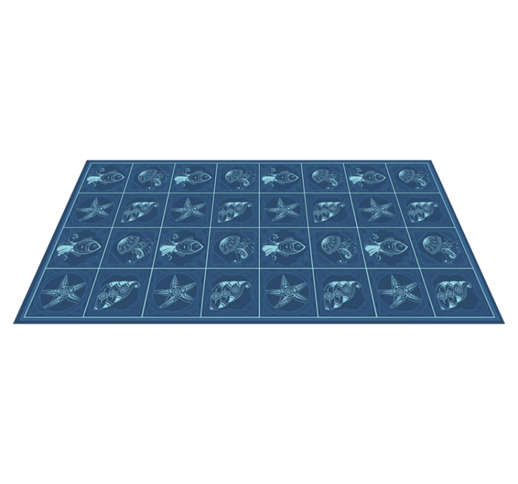 Tapis vinyle salle de bain conception de la vie marine - TenStickers