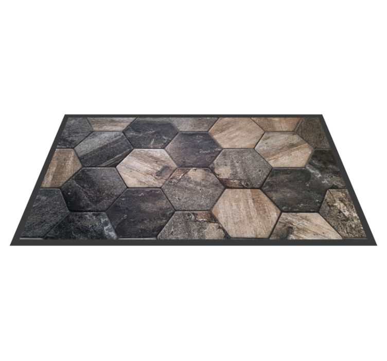 Tapis vinyle pierre hexagones - TenStickers