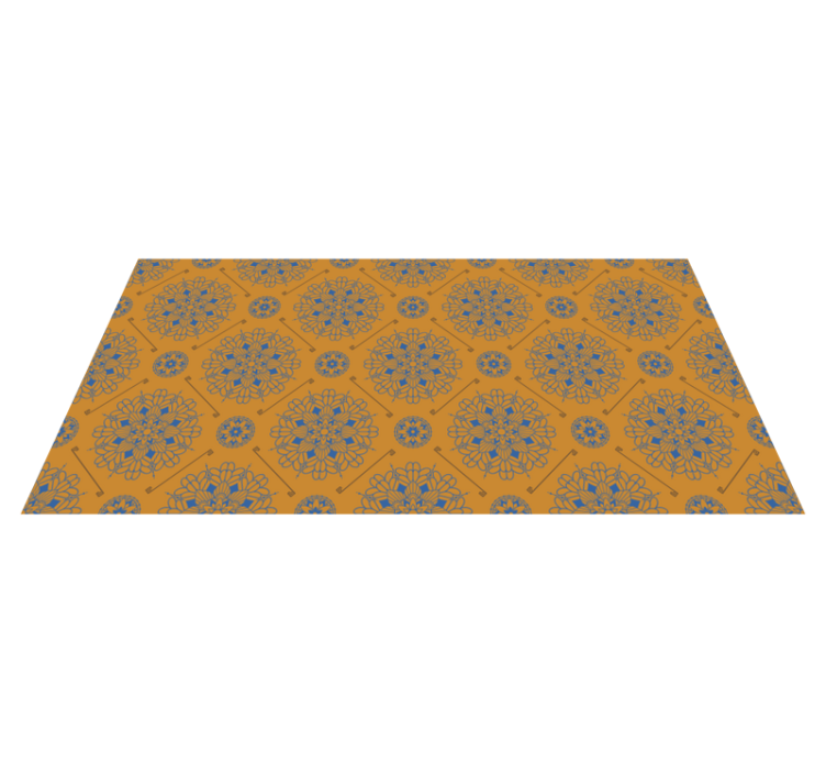 Tapis vinyle mandala style orange gracieux - TenStickers