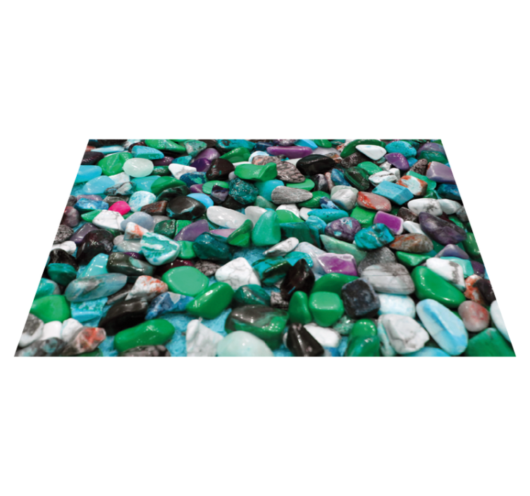 Tapis vinyle pierre mosaïque de galets colorés - TenStickers