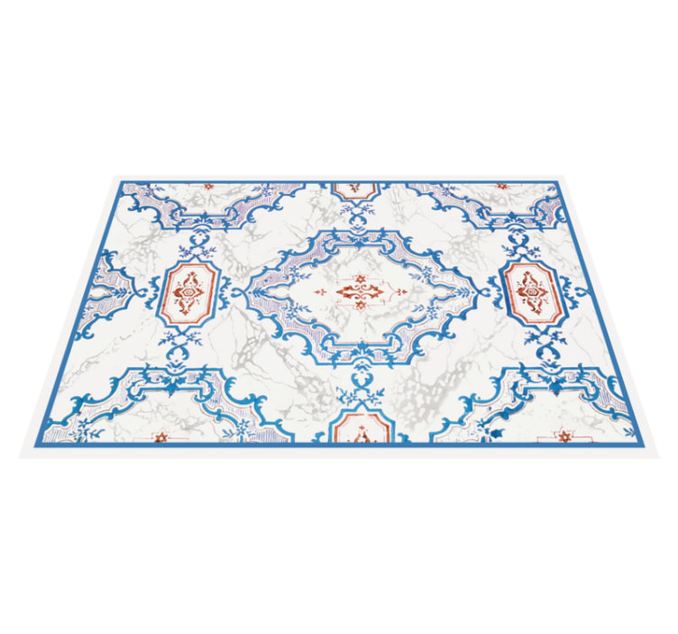Tapis vinyle marbre motifs bleus élégants - TenStickers