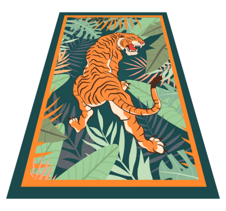Tapis vinyle animal illustration de tigre féroce - TenStickers