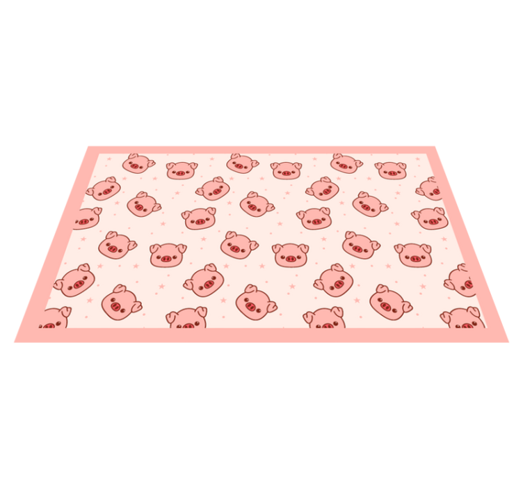 Tapis vinyle animal Visage de cochon dessin animé - TenStickers