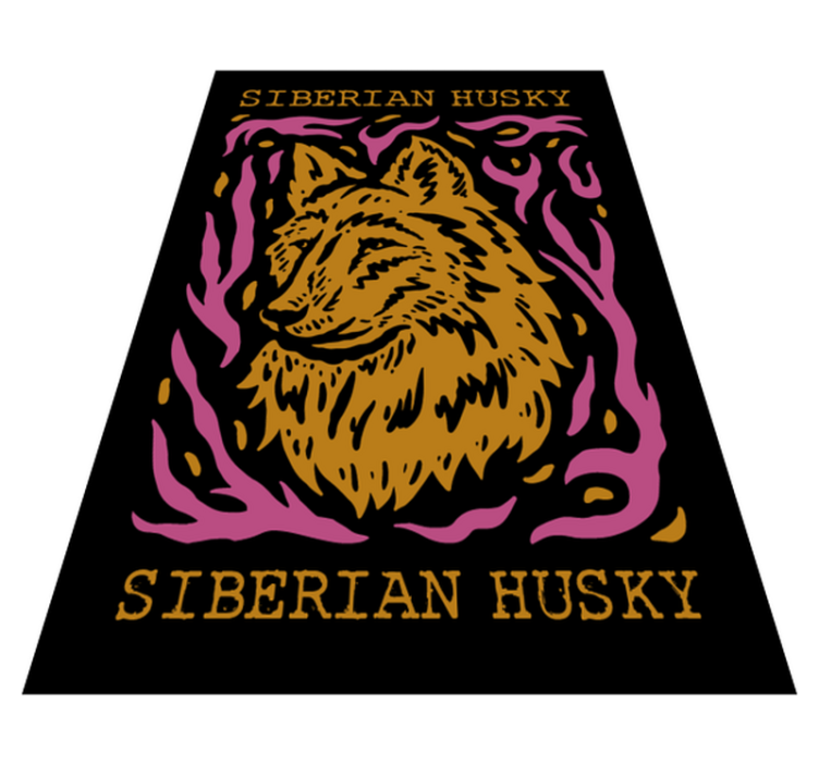 Tapis vinyle animal portrait de husky sibérien - TenStickers