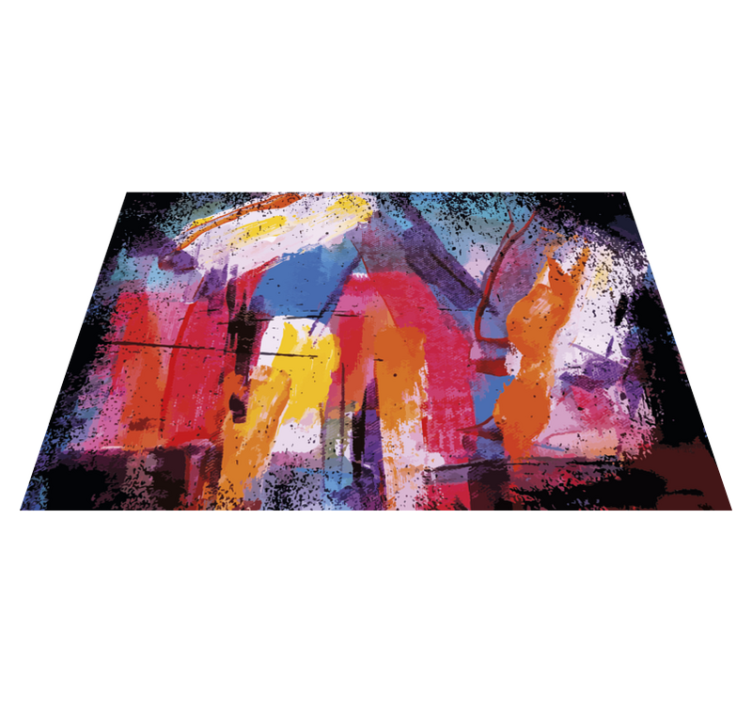 Tapis vinyle moderne Peinture abstraite colorée - TenStickers