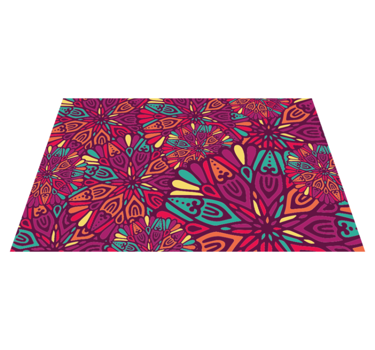Tapis vinyle mandala motif violet vibrant - TenStickers