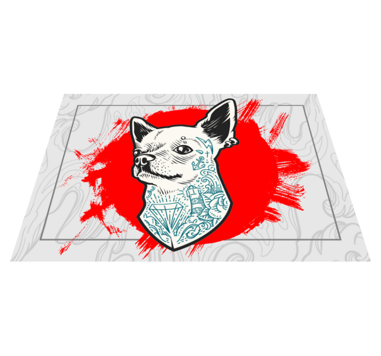 Tapis vinyle animal portrait de chien chihuahua - TenStickers